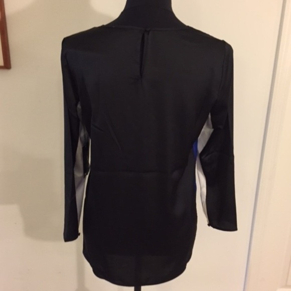 VINCE CAMUTO COLOR BLOCK TOP w/CONTRAST-PIPING - Picture 3 of 6